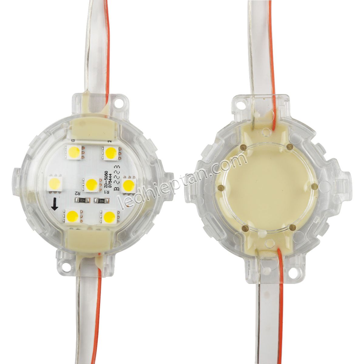 LED bát 50mm 7 bóng tim 5050  trắng ấm