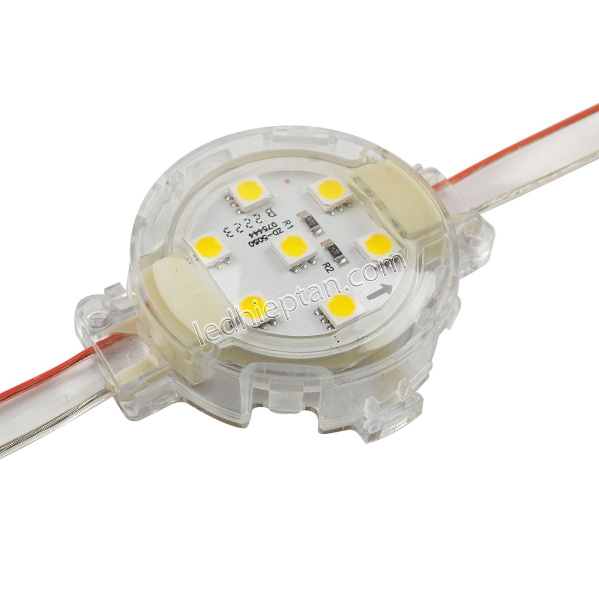 LED bát 50mm 7 bóng tim 5050  trắng ấm