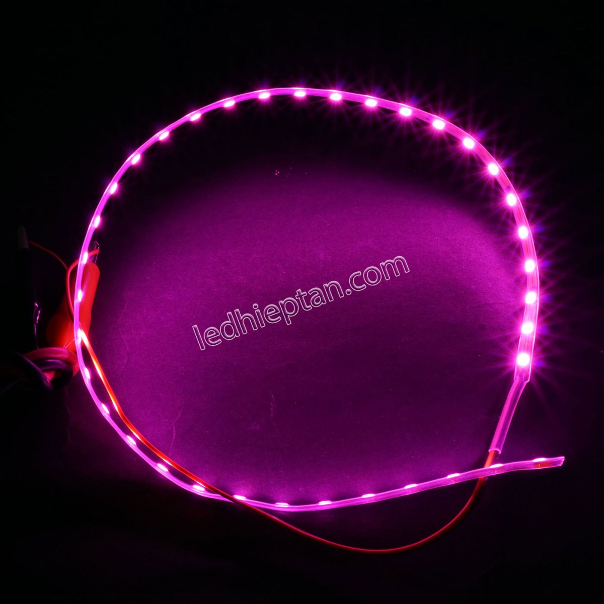 LED dây dán trang trí xe máy, ô tô 45cm 12V hồng