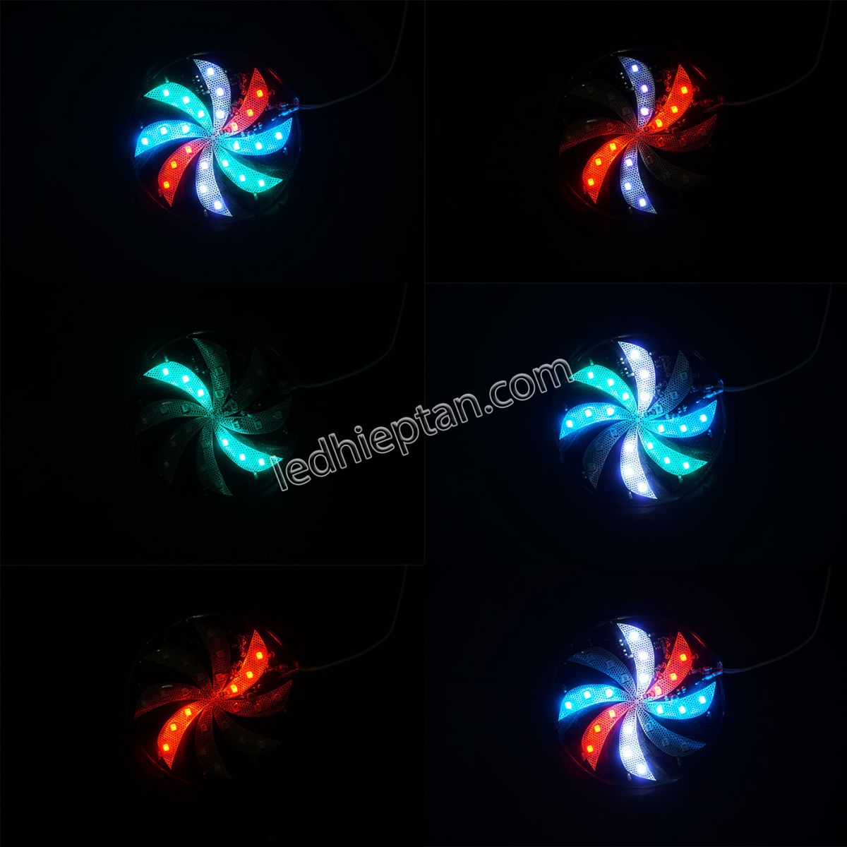 LED cánh quạt trang trí xe 8cm 12V RGB