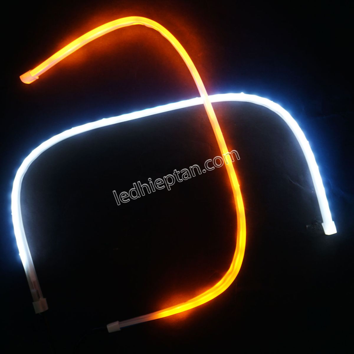 LED dán đèn pha trước ô tô 45cm 12V trắng + vàng