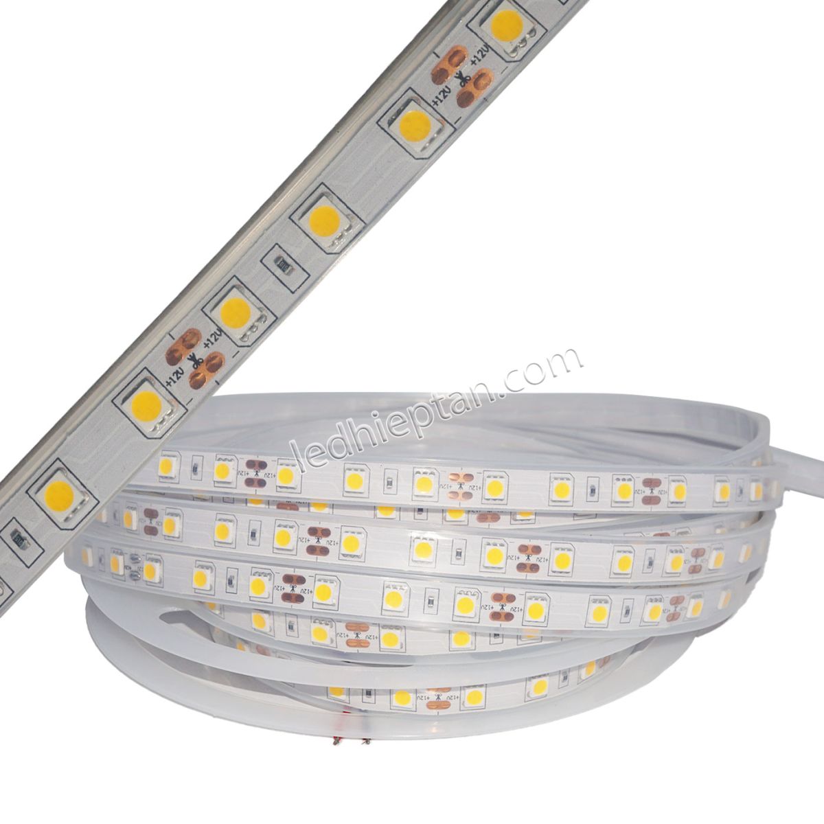LED dây 5050 WW 60led IP67 12V cuộn 5m