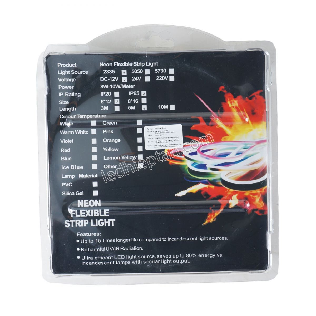 Cuộn LED neon TRẮNG 5m Lota