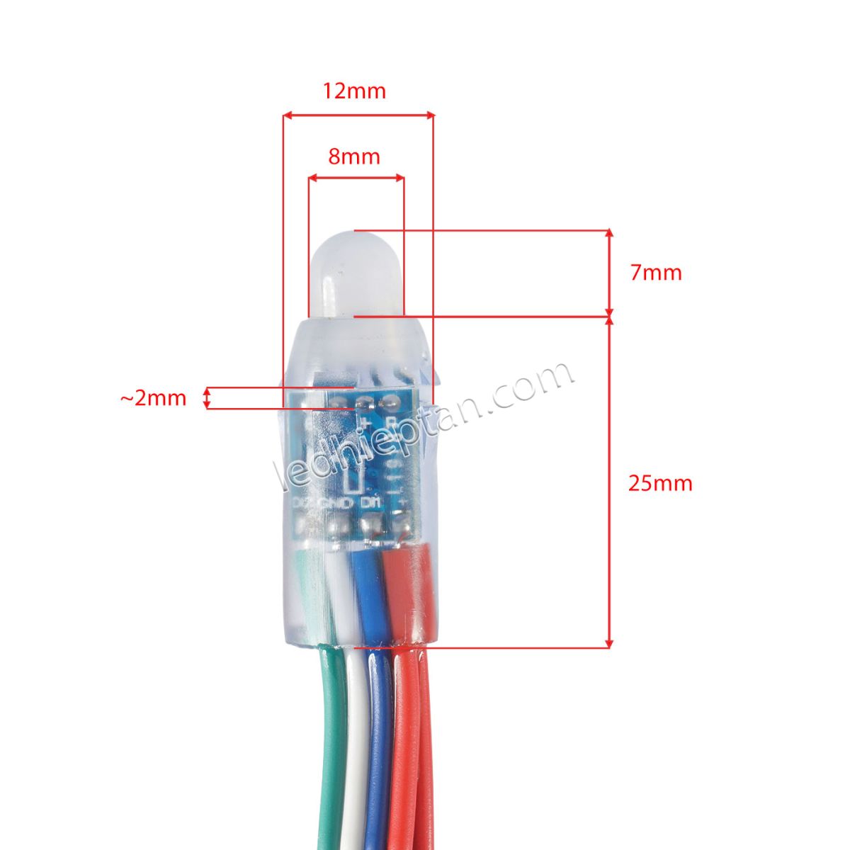 LED ARGB F8 IC1918 LL 12V