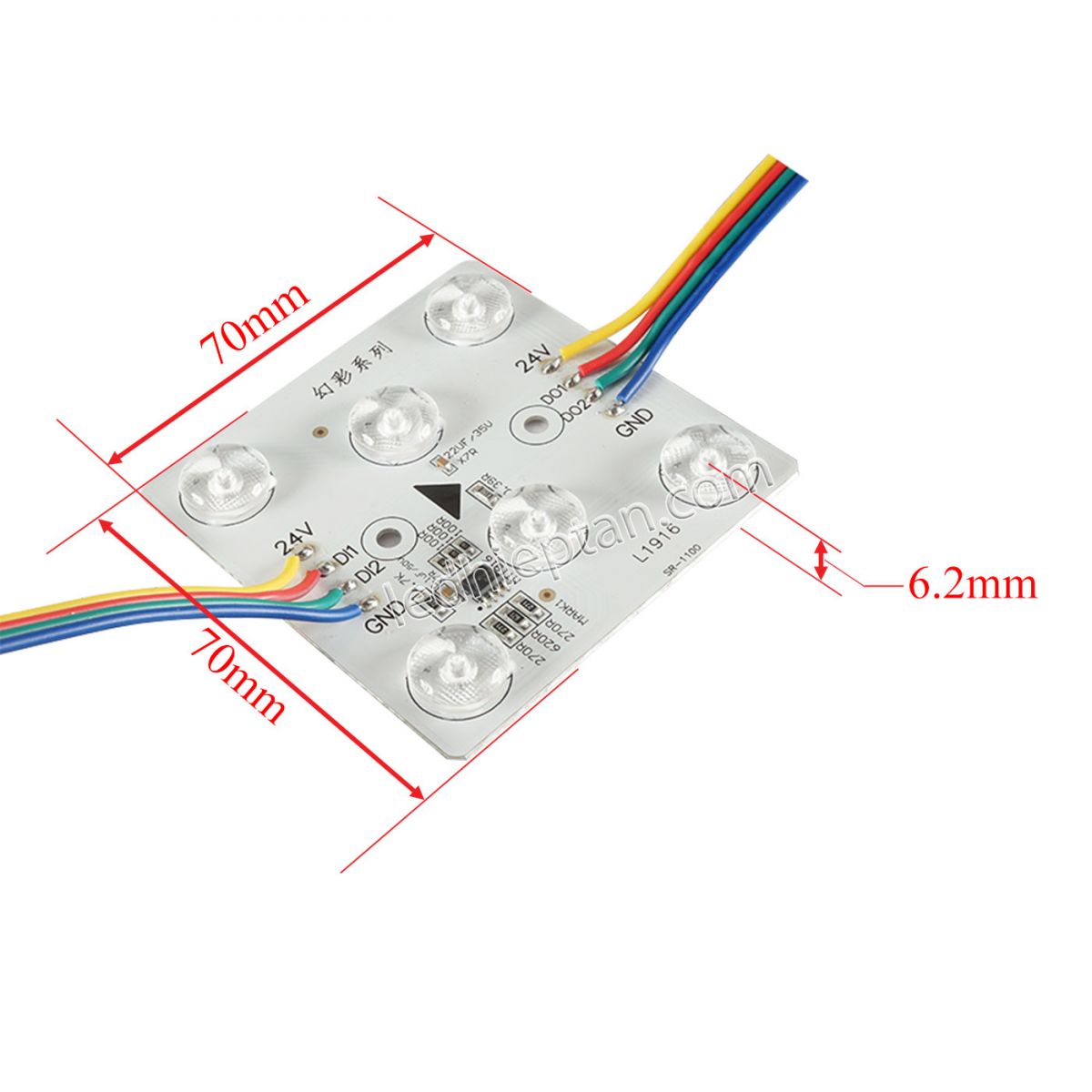 Module LED 6 bóng 1916 ARGB 3w (điện áp 24V)