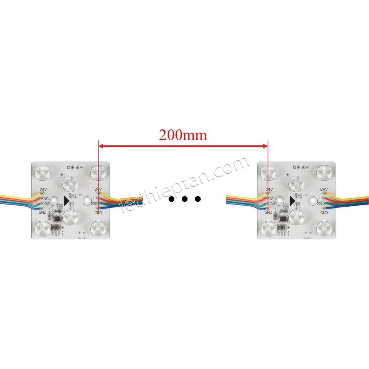 Module LED 6 bóng 1916 ARGB 3w (điện áp 24V)