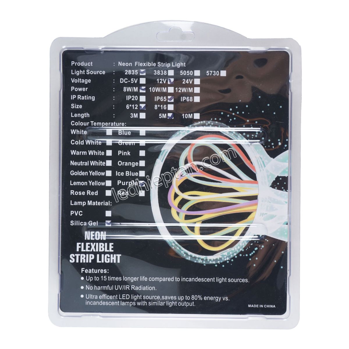 Cuộn LED neon TÍM 5m XLX Silicone